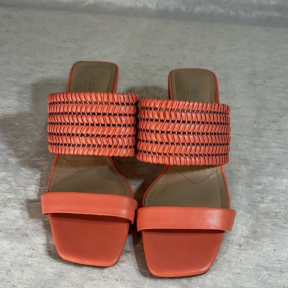 Charles David Coral Fantasy Woven Strap Sandals Coral size 6.5